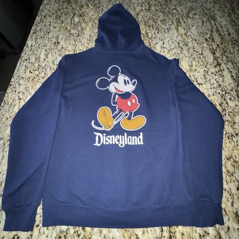 Disney Disneyland Mickey Mouse Hoodie Mens X-Small Zip Sweatshirt Graphic 1928